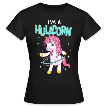 I´m a Hulacorn Gymnastik Hula - Frauen T-Shirt - Schwarz - Vorne - AI Model Female 172 dark (172cm)