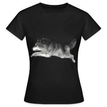Grey wolf runs - Women's T-Shirt - black - Front - AI Model Female 172 dark (172cm)