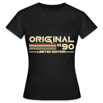 1990 - Frauen T-Shirt - Schwarz - Vorne - AI Model Female 172 dark (172cm)