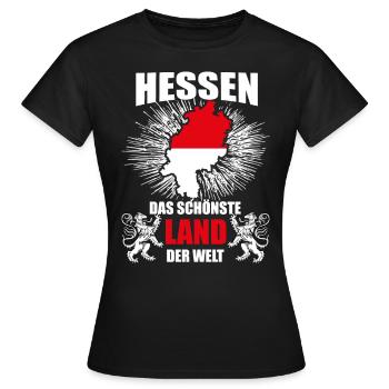 Hessen Schönstes Land Der Welt Lustiger Spruch - Frauen T-Shirt - Schwarz - Vorne - AI Model Female 172 dark (172cm)