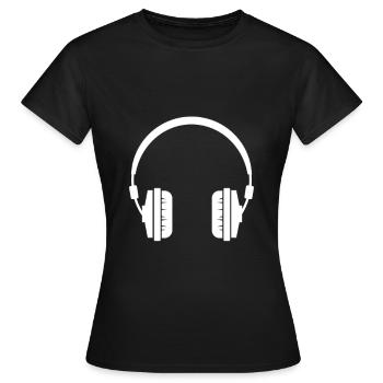 Kopfhörer - Bestseller - Frauen T-Shirt - Schwarz - Vorne - AI Model Female 172 dark (172cm)