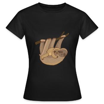 Faultier | Bestseller | - Frauen T-Shirt - Schwarz - Vorne - AI Model Female 172 dark (172cm)