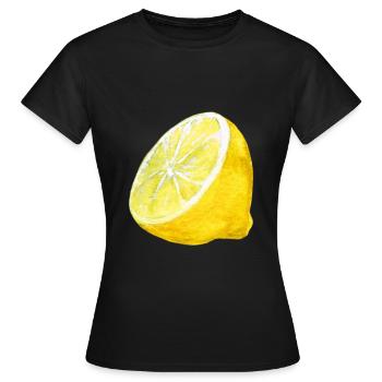 Zitrone | Bestseller | - Frauen T-Shirt - Schwarz - Vorne - AI Model Female 172 dark (172cm)