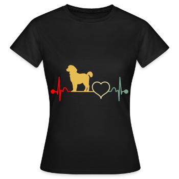 Standard Pyredoodle Heartbeat Vintage Retro - T-shirt Femme - noir - Devant - AI Model Female 172 dark (172cm)