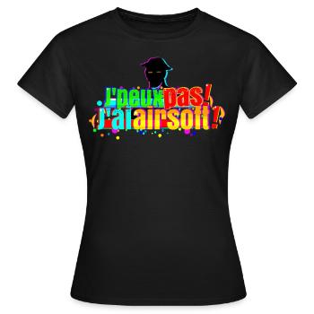 J'peux pas j'ai airsoft - T-shirt Femme - noir - Devant - AI Model Female 172 dark (172cm)