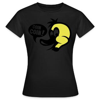 canard coin coin dessin - T-shirt Femme - noir - Devant - AI Model Female 172 dark (172cm)