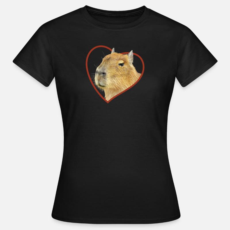 Capybara Heart Capybara - Women's T-Shirt - black
