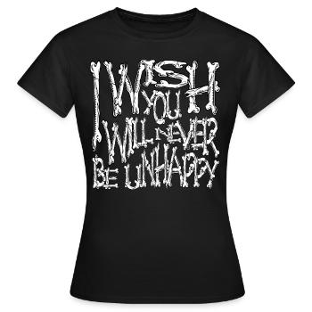 I wish you will never be unhappy bones horror - Women's T-Shirt - black - Front - AI Model Female 172 dark (172cm)