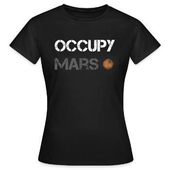 Occupy Mars Joe Rogan SpaceX Tesla - Frauen T-Shirt - Schwarz - Vorne - AI Model Female 172 dark (172cm)