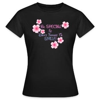 SMILE spécial - T-shirt Femme - noir - Devant - AI Model Female 172 dark (172cm)