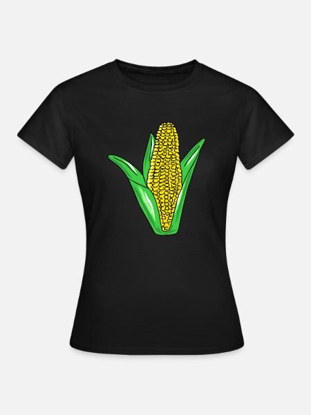 Mais - Maiskolben - Frauen T-Shirt - Schwarz
