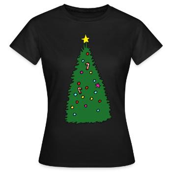 Tannenbaum - Frauen T-Shirt - Schwarz - Vorne - AI Model Female 172 dark (172cm)