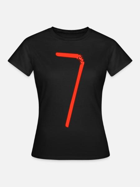 Strohhalm - Frauen T-Shirt - Schwarz