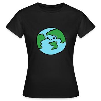 world - Women's T-Shirt - black - Front - AI Model Female 172 dark (172cm)