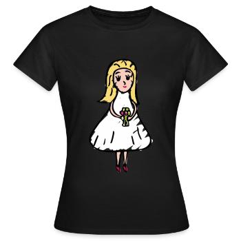 Drawing - Bride - Women's T-Shirt - black - Front - AI Model Female 172 dark (172cm)