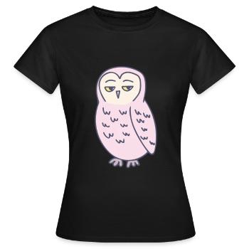 Owl Annoyed Funny - Women's T-Shirt - black - Front - AI Model Female 172 dark (172cm)