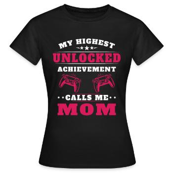 Mon plus haut accomplissement m'appelle maman - T-shirt Femme - noir - Devant - AI Model Female 172 dark (172cm)