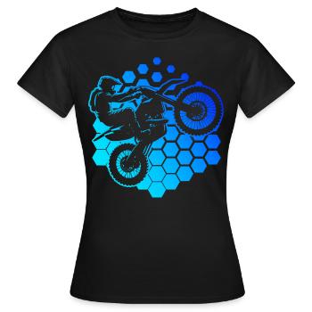 Women's Dirt Bike Supermoto Dirt Bike Dirt Biker - Women's T-Shirt - black - Front - AI Model Female 172 dark (172cm)