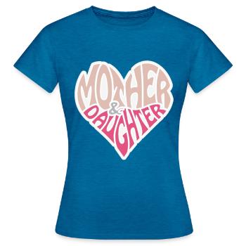 Mother & Daughter - Frauen T-Shirt - Antikblaues Saphir meliert - Vorne - AI Model Female 172 dark (172cm)