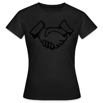 Transaction commerciale DEAL CEO Dealmaker Poignée de main - T-shirt Femme - noir - Devant - AI Model Female 172 dark (172cm)