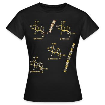 Anomers and Epimers - Rosie Aldrich - Frauen T-Shirt - Schwarz - Vorne - AI Model Female 172 dark (172cm)