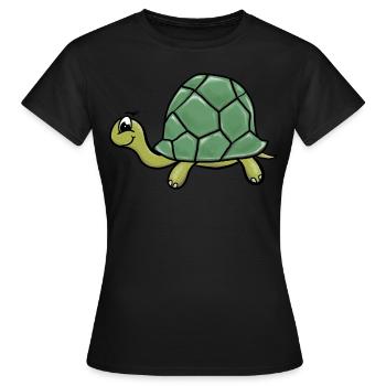 Schildkroete - Frauen T-Shirt - Schwarz - Vorne - AI Model Female 172 dark (172cm)