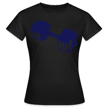 weight lifting bodybuilding weight 10405 - Women's T-Shirt - black - Front - AI Model Female 172 dark (172cm)