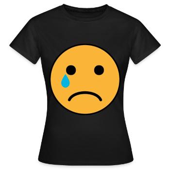Emoji triste - T-shirt Femme - noir - Devant - AI Model Female 172 dark (172cm)