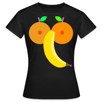 Obst - Frauen T-Shirt - Schwarz - Vorne - AI Model Female 172 dark (172cm)