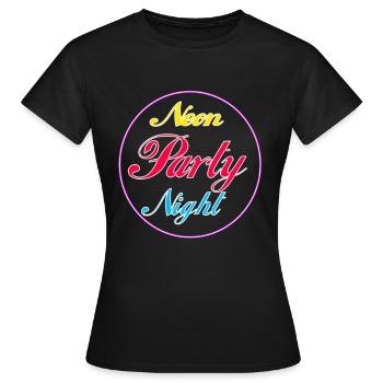 Neon party UV night shirt für feiern als Geschenk - Frauen T-Shirt - Schwarz - Vorne - AI Model Female 172 dark (172cm)