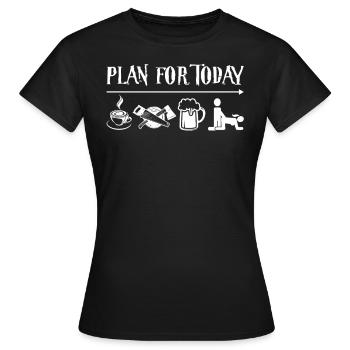 Planifiez aujourd'hui la bière du menuisier, puis le sexe - T-shirt Femme - noir - Devant - AI Model Female 172 dark (172cm)