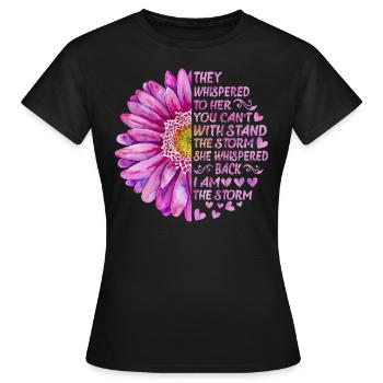Vous ne pouvez pas supporter la tempête, elle a chuchoté en retour - T-shirt Femme - noir - Devant - AI Model Female 172 dark (172cm)