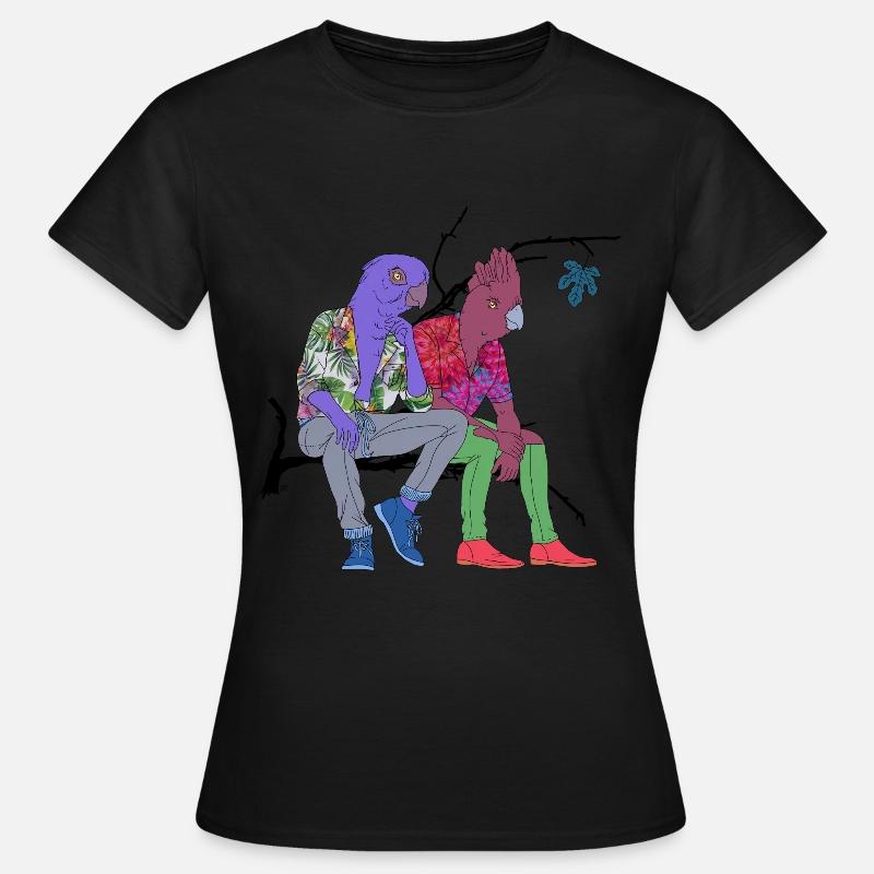 Parrots sitting - Women's T-Shirt - black