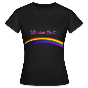 Coloré gay gay lesbienne Antifa - T-shirt Femme - noir - Devant - AI Model Female 172 dark (172cm)