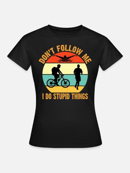 Volg me niet ik doe stomme dingen Vintage T-shirt - Vrouwen T-shirt - zwart