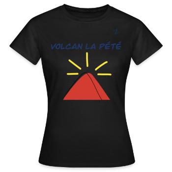 Volcan la pété - T-shirt Femme - noir - Devant - AI Model Female 172 dark (172cm)