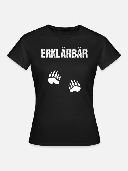 Erklärbär Lehrer Referendar Geschenk - Frauen T-Shirt - Schwarz