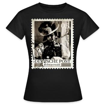 Briefmarke Schwarzwald - Frauen T-Shirt - Schwarz - Vorne - AI Model Female 172 dark (172cm)