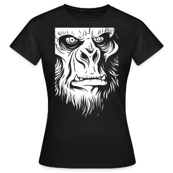Sasquatch Bigfoot - Frauen T-Shirt - Schwarz - Vorne - AI Model Female 172 dark (172cm)