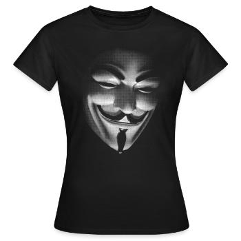 Guy Fawke's Mask - Women's T-Shirt - black - Front - AI Model Female 172 dark (172cm)