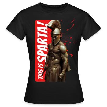 Sparta II. - Frauen T-Shirt - Schwarz - Vorne - AI Model Female 172 dark (172cm)