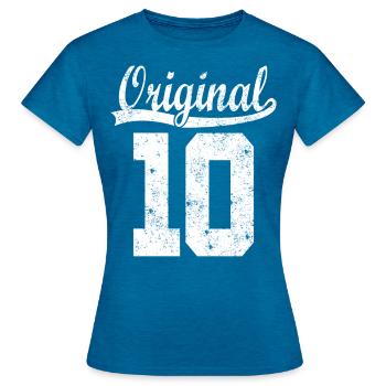 Original from 2010 - Women's T-Shirt - antique blue sapphire heather - Front - AI Model Female 172 dark (172cm)