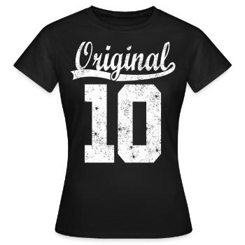 Original von 2010 - Frauen T-Shirt - Schwarz - Vorne - AI Model Female 172 dark (172cm)