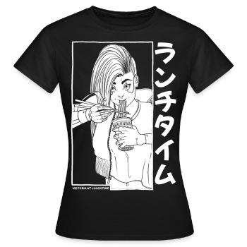 Victoria à l’heure du déjeuner - T-shirt Femme - noir - Devant - AI Model Female 172 dark (172cm)