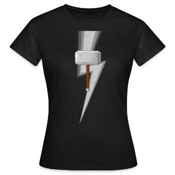 Der Hammer-Donner - Frauen T-Shirt - Schwarz - Vorne - AI Model Female 172 dark (172cm)