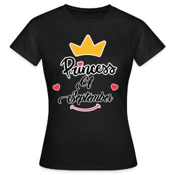 princess of september - T-shirt Femme - noir - Devant - AI Model Female 172 dark (172cm)