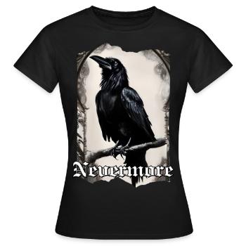 Nevermore Rabe auf einem Ast - Frauen T-Shirt - Schwarz - Vorne - AI Model Female 172 dark (172cm)