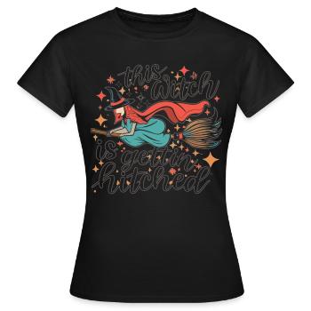 Witch in Wedding Fever Halloween Shirt for Women - Women's T-Shirt - black - Front - AI Model Female 172 dark (172cm)
