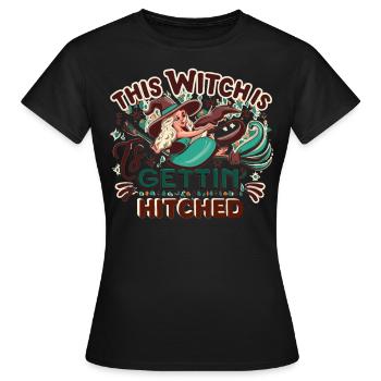 This Witch is Gettin' Hitched Halloween Shirt - Frauen T-Shirt - Schwarz - Vorne - AI Model Female 172 dark (172cm)