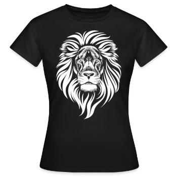 La Majesté : Le Lion Blanc - T-shirt Femme - noir - Devant - AI Model Female 172 dark (172cm)